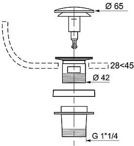 Выпуск автоматический для раковины с переливом Wirquin хром 30717648 Выпуск автоматический для раковины с переливом Wirquin хром 30717648, 2