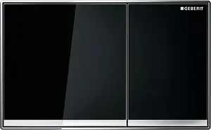 Клавиша смыва для унитаза Geberit Sigma 60 115.640.SJ.1 стекло/черный, рамка/хром глянцевый Клавиша смыва для унитаза Geberit Sigma 60 115.640.SJ.1 стекло/черный, рамка/хром глянцевый, 1
