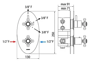 Термостат для 3 потребителей Bossini Retro бронза Z001207.022 Термостат для 3 потребителей Bossini Retro бронза Z001207.022, 2