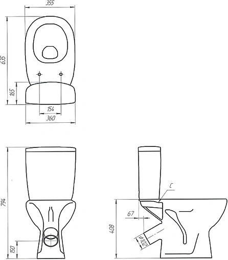 Унитаз-компакт Cersanit Arteco белый S-KO-ART031-3/6-D-w