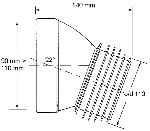 Патрубок для унитаза Mc Alpine 22° MRWC17 Патрубок для унитаза Mc Alpine 22° MRWC17