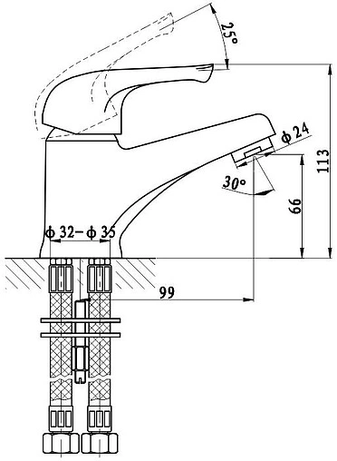 Смеситель для раковины Gross Aqua Base хром 6238258C Смеситель для раковины Gross Aqua Base хром 6238258C