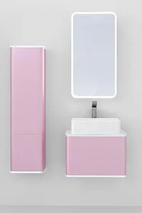 Шкаф-пенал подвесной Jorno Pastel 35 розовый иней Pas.04.125/P/PI Шкаф-пенал подвесной Jorno Pastel 35 розовый иней Pas.04.125/P/PI, 4