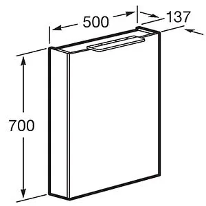 Шкаф-зеркало Roca Oleta 50 R белый глянец A857644806, 2