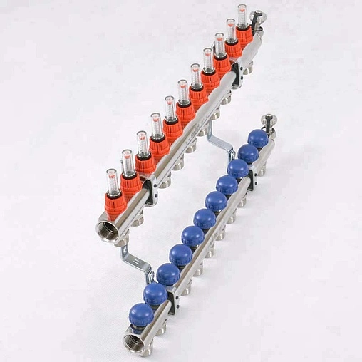 Группа коллекторная с расходомерами 11 отводов 1&quot;в/в x ¾&quot;ек Uni-fitt 440E4311