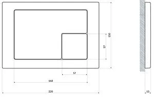 Клавиша смыва для унитаза Cersanit Corner 68324 черный матовый Клавиша смыва для унитаза Cersanit Corner 68324 черный матовый, 2