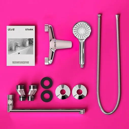 Смеситель для ванны с длинным изливом Dorff Stark хром D1109500 Смеситель для ванны с длинным изливом Dorff Stark хром D1109500