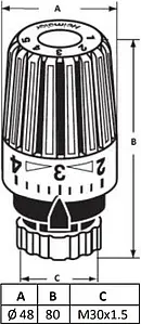 Головка термостатическая M30x1.5 ROMMER белый RTH-0100-003015, 2