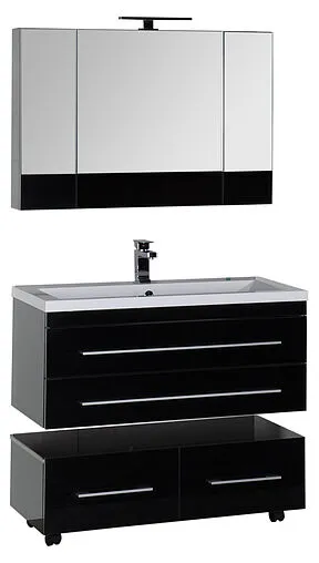 Шкаф-зеркало Aquanet Верона 100 чёрный 00175386