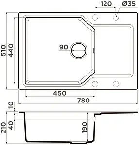 Мойка кухонная Omoikiri Yonaka 78-LB-GR leningrad grey 4993339, 2