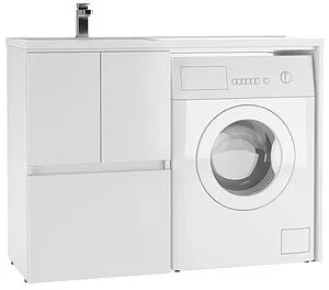 Тумба-умывальник напольный, над стиральной машиной Айсберг Норма 120 белый DA1627T+, 5