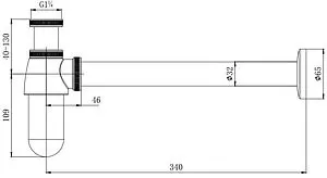 Сифон бутылочный для раковины Aquatek хром AQ6011CR Сифон бутылочный для раковины Aquatek хром AQ6011CR, 2