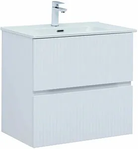 Тумба-умывальник подвесная Aquanet Джейн (Flat) 80 белый матовый 00335424+, 1