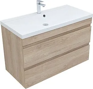 Тумба-умывальник подвесная Aquanet Нота New 100 дуб светлый 00334200+00204096 Тумба-умывальник подвесная Aquanet Нота New 100 дуб светлый 00334200+00204096, 5