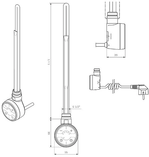 Блок управления Terma MOA 600 Вт черный WEMOA06T905U