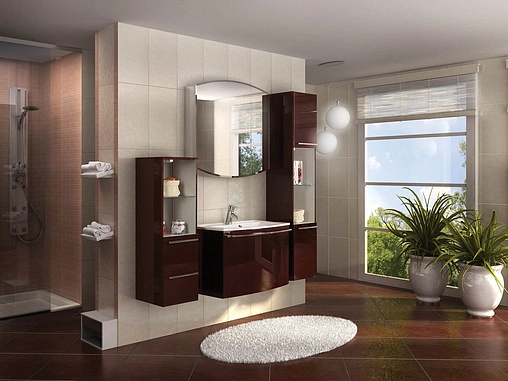 Шкаф-пенал подвесной Aquaton Севилья 35 гранат 1A126703SE340