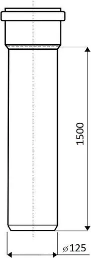 Труба канализационная внутренняя D=125мм L=1500мм Ostendorf HT НТЕМ 116050