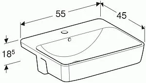 Раковина Geberit VariForm 55 белый 500.681.01.1 Раковина Geberit VariForm 55 белый 500.681.01.1, 2