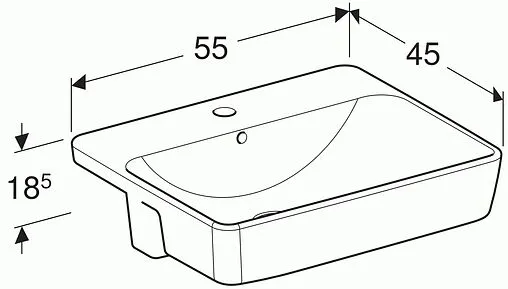 Раковина Geberit VariForm 55 белый 500.681.01.1 Раковина Geberit VariForm 55 белый 500.681.01.1