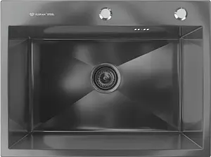 Мойка кухонная Ulgran Steel 60 черная брашированая сталь Мойка кухонная Ulgran Steel 60 черная брашированая сталь, 3
