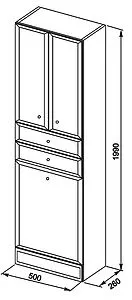 Шкаф-пенал напольный Aquanet Марсель белый 101163 Шкаф-пенал напольный Aquanet Марсель белый 101163, 2
