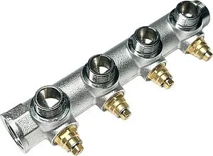 Коллектор регулирующий проходной 4 отвода ¾"в/н x ½"н Uni-fitt 414C3240 Коллектор регулирующий проходной 4 отвода ¾"в/н x ½"н Uni-fitt 414C3240, 5