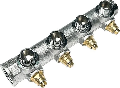 Коллектор регулирующий проходной 4 отвода ¾&quot;в/н x ½&quot;н Uni-fitt 414C3240