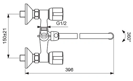 Смеситель для ванны с длинным изливом Vidima Eco хром BA163AA