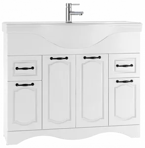 Тумба под умывальник напольная Домино Rich 105 белое дерево DR6004T, 1