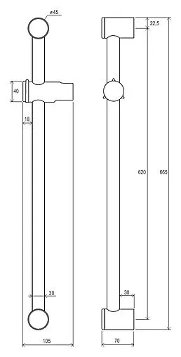 Душевая штанга Ravak 972.00 хром X07P012 Душевая штанга Ravak 972.00 хром X07P012