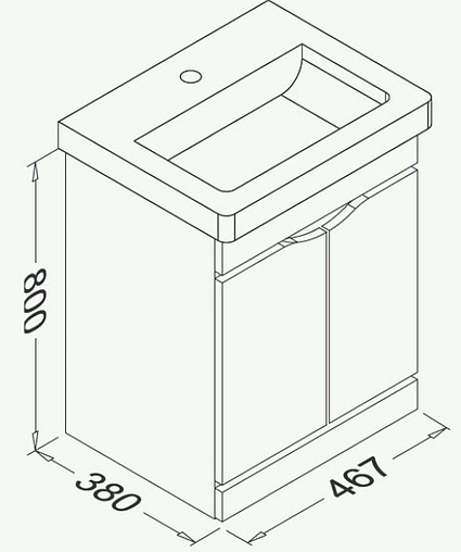 Тумба-умывальник напольная ISVEA Neo 50 белый 21NGS501050E Тумба-умывальник напольная ISVEA Neo 50 белый 21NGS501050E