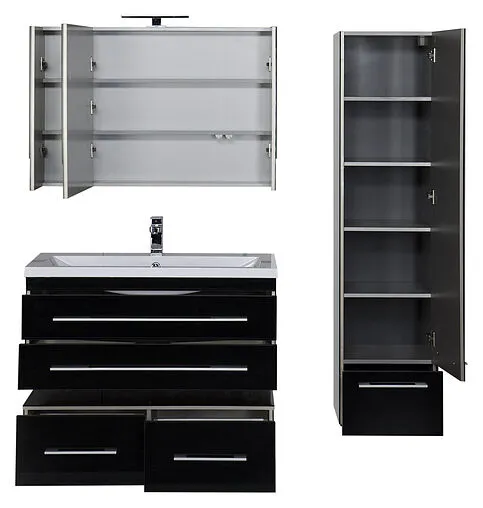 Шкаф-пенал подвесной Aquanet Верона 40 R чёрный 00176673 Шкаф-пенал подвесной Aquanet Верона 40 R чёрный 00176673