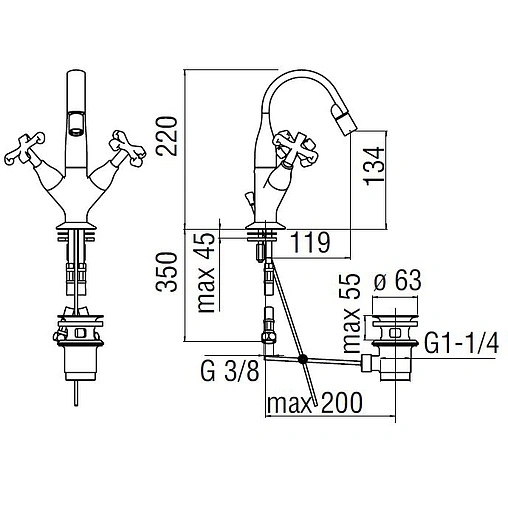 Смеситель для биде Nobili Carlos Primero хром CP219/1CR Смеситель для биде Nobili Carlos Primero хром CP219/1CR