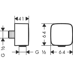 Шланговое подключение Hansgrohe FixFit шлифованная бронза 26457140 Шланговое подключение Hansgrohe FixFit шлифованная бронза 26457140, 2