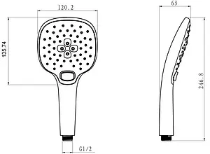 Лейка ручного душа Lemark хром LM0817C Лейка ручного душа Lemark хром LM0817C, 2