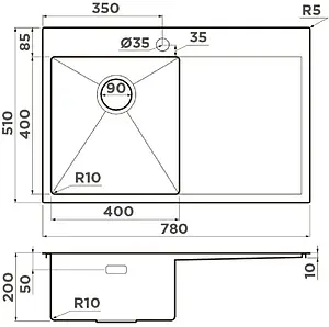 Мойка кухонная Omoikiri Akisame 78-LG-L светлое золото 4973085 Мойка кухонная Omoikiri Akisame 78-LG-L светлое золото 4973085, 2
