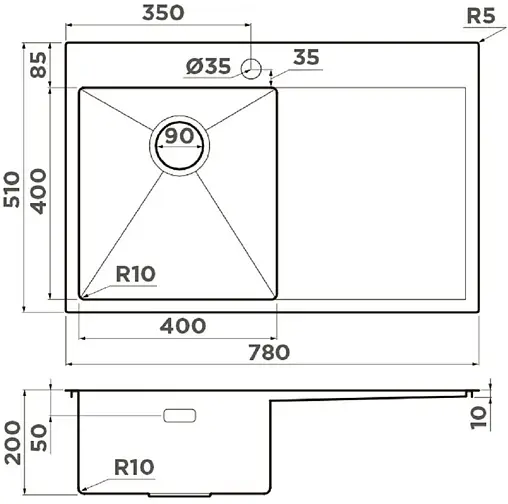 Мойка кухонная Omoikiri Akisame 78-LG-L светлое золото 4973085