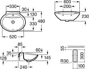 Раковина Roca Fontana 60 белый 32787700N, 2