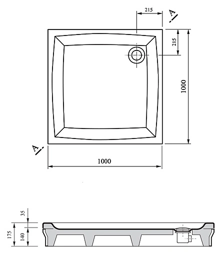 Поддон для душа Ravak Perseus-100 PP A02AA01510