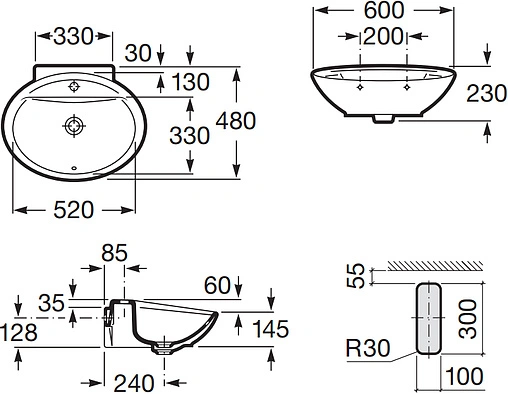 Раковина Roca Fontana 60 белый 32787700N