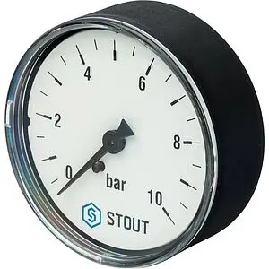 Манометр аксиальный Stout 63мм 10 бар ¼" SIM-0009-631008 Манометр аксиальный Stout 63мм 10 бар ¼" SIM-0009-631008, 2