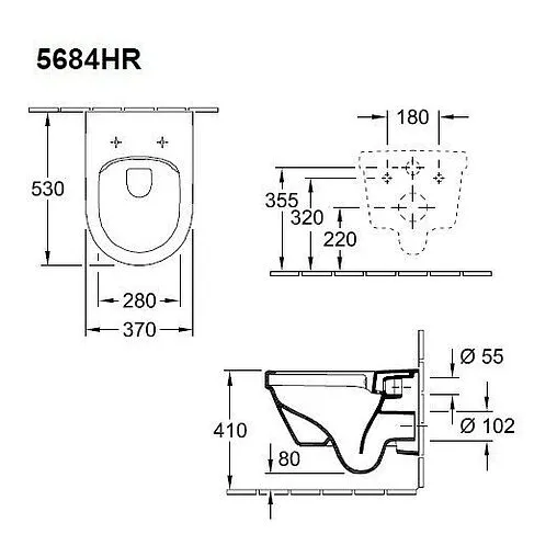 Унитаз подвесной безободковый Villeroy&amp;Boch Architectura CeramicPlus белый 5684HRR1