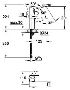 Смеситель для раковины Grohe Allure Brilliant хром 23112000 Смеситель для раковины Grohe Allure Brilliant хром 23112000, 2