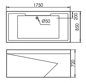 Ванна акриловая Gemy 175x85 R G9065 B R, 2