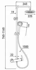 Душевая система со смесителем для душа Gross Aqua Evo чёрный матовый GA9017SMDMB Душевая система со смесителем для душа Gross Aqua Evo чёрный матовый GA9017SMDMB, 2