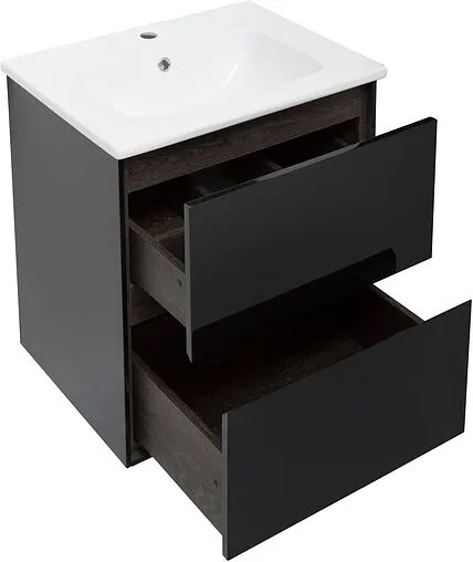 Тумба под умывальник подвесная Aquanet Милан 60 чёрный глянец 00269306