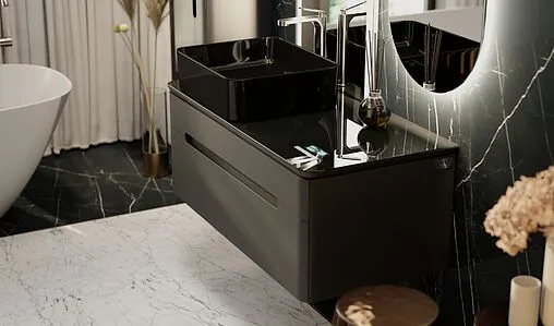 Тумба-умывальник подвесная Jorno Shine 100 антрацит Shi.01.100-M/P/A+ Тумба-умывальник подвесная Jorno Shine 100 антрацит Shi.01.100-M/P/A+