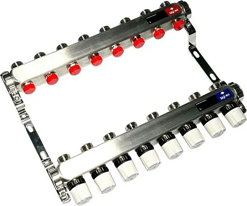 Группа коллекторная без расходомеров 8 отводов 1&quot;в/в x ¾&quot;ек Uni-fitt TECHNO 451W4308