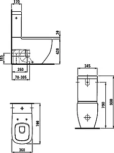 Унитаз-компакт Laufen Palomba белый, 2