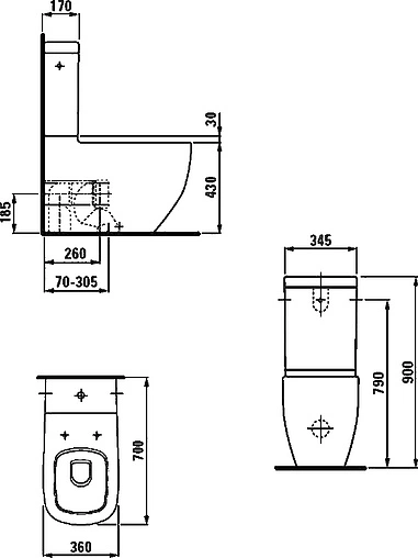 Унитаз-компакт Laufen Palomba белый